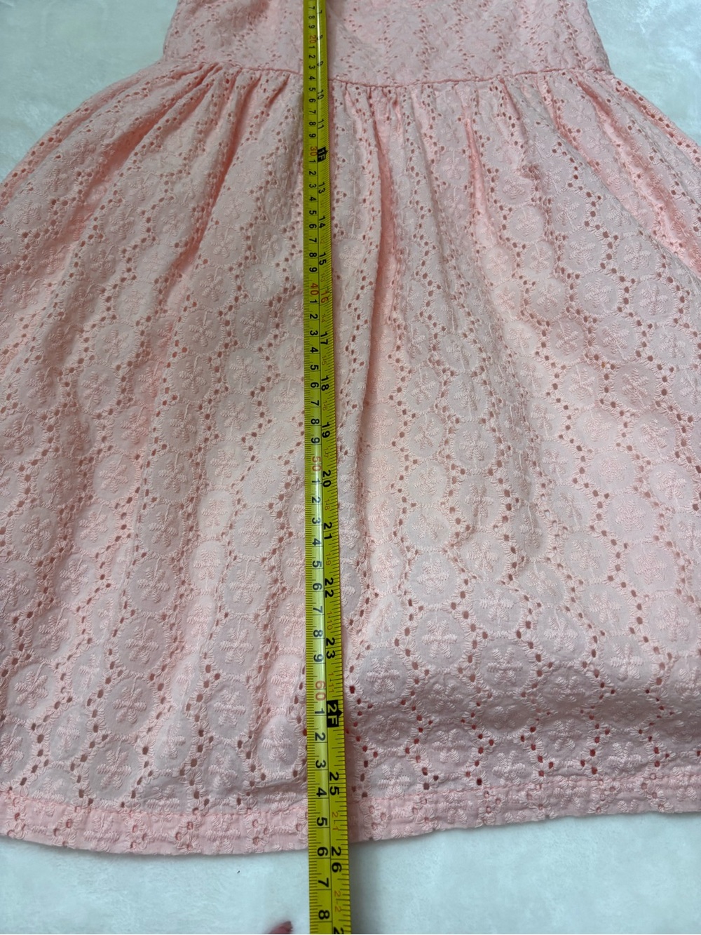 Joie Girls Size 7 Pink Eyelet Sundress Cotton Sweetheart family pictures Dress - Picture 8 of 9